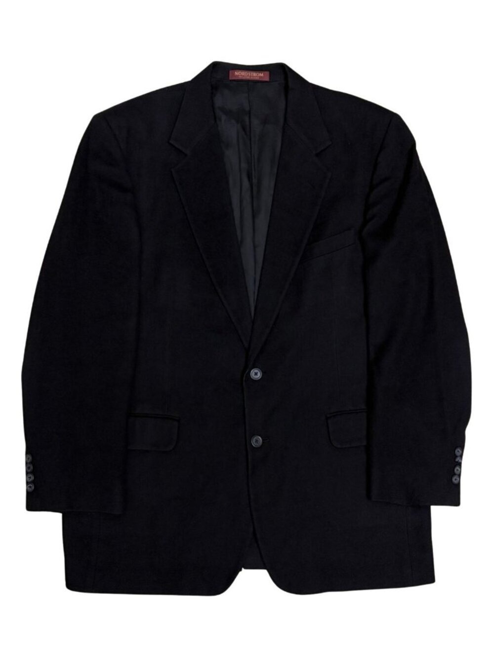 NORDSTROM Vintage CAMELHAIR Blazer 90s Business Casual Black Jacket Mens 42L